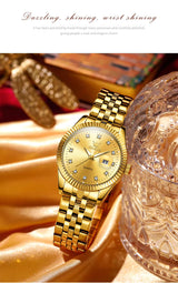 Carat Link Women's Round Stainless Steel Watch