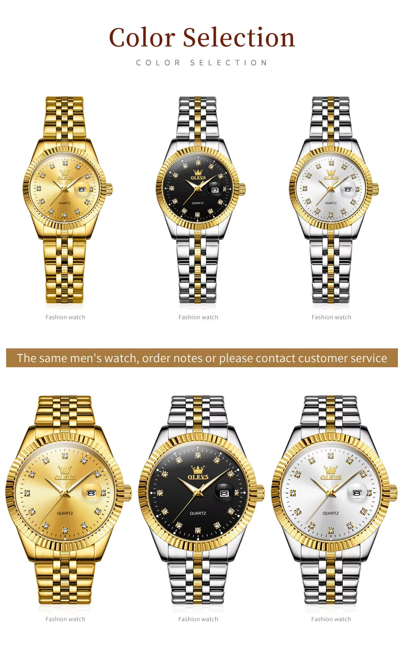 Carat Link Women's Round Stainless Steel Watch