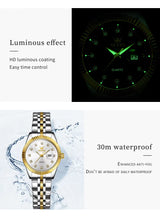 Carat Link Women's Round Stainless Steel Watch