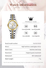 Carat Link Women's Round Stainless Steel Watch