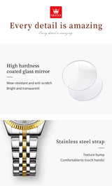 Carat Link Women's Round Stainless Steel Watch